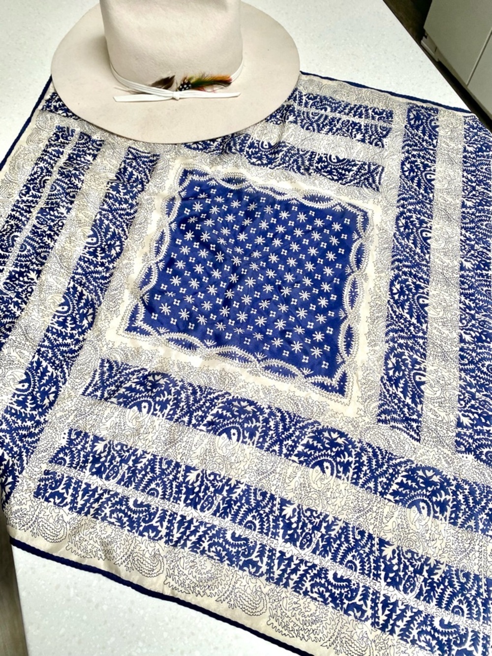 Hippy Ying & yang boho scarf/wrap w shabby chic resort costal Mediterranean vibe